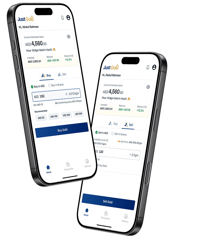 Just Gold App on Phones